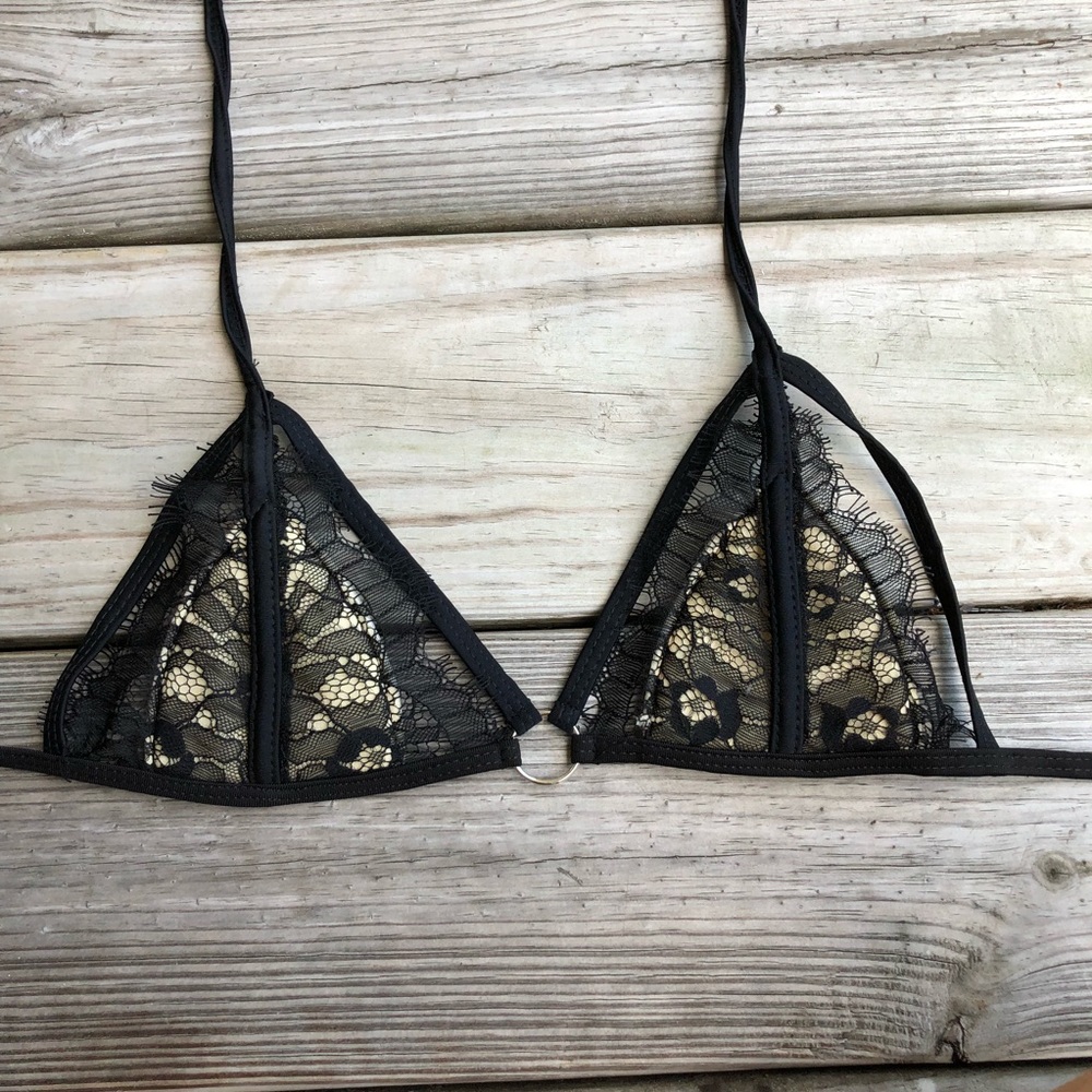 Black Sexy Lace Bikini Top